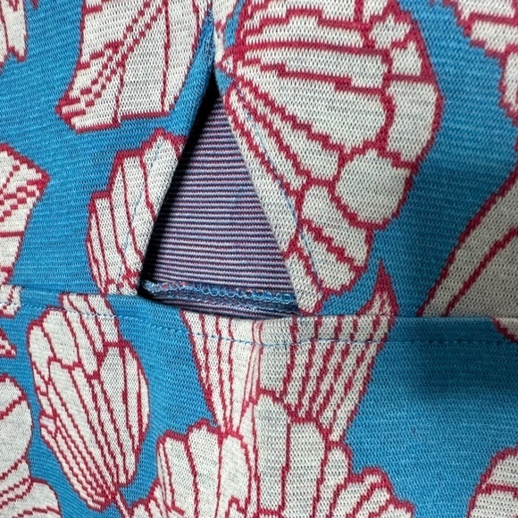 ZARA Womens Floral Jacquard Cut Out Mini Dress Sz Medium Blue Red Short Sleeve - Picture 4 of 7